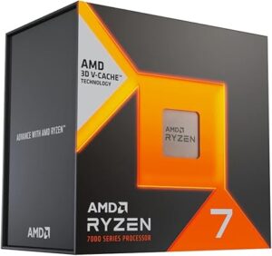 AMD Ryzen 7 7800X3D Processeur avec La Technologie 3D V-Cache, 8 Cœurs/16 Threads Débridés, Architecture Zen 4, 104M Cache, 120W TDP, Jusqu'à 5,0 GHz Fréquence Boost, Socket AMD 5, DDR5 & PCIe 5.0